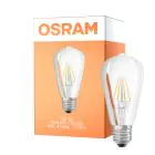Osram Classic LED E27 Edison Filament Helder 4W 470lm - 827 Zeer Warm Wit | Vervangt 40W